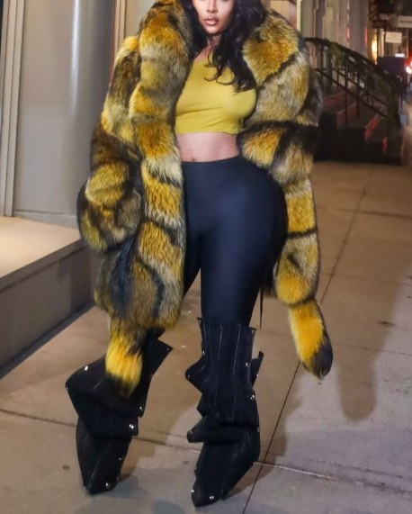 Mid-length Faux Fur Coat