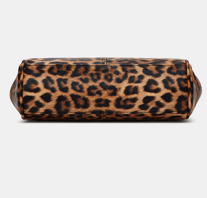 Leopard-Print Metallic Lock Bag