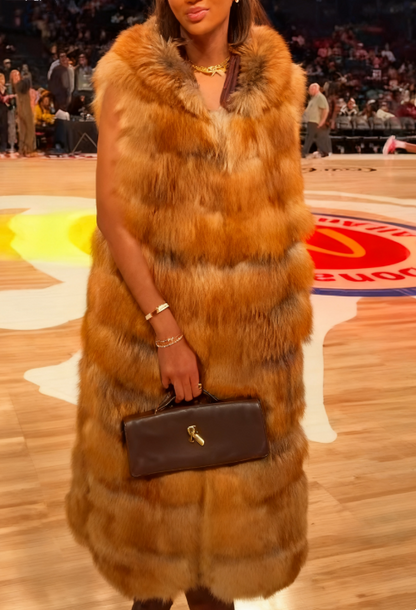 Natural Red Fox Full Length Vest