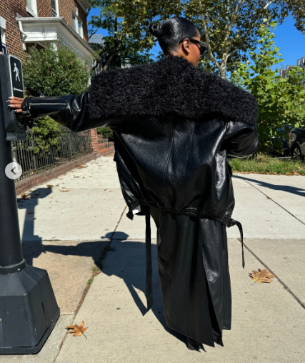 Lapel Shearling Bomber Jacket