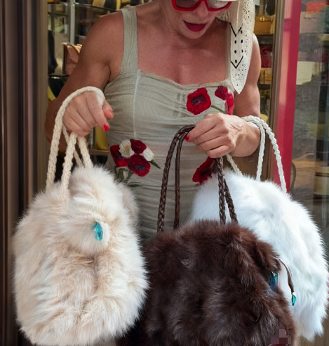 Faux Fox Fur Large Capacity Tote Bag