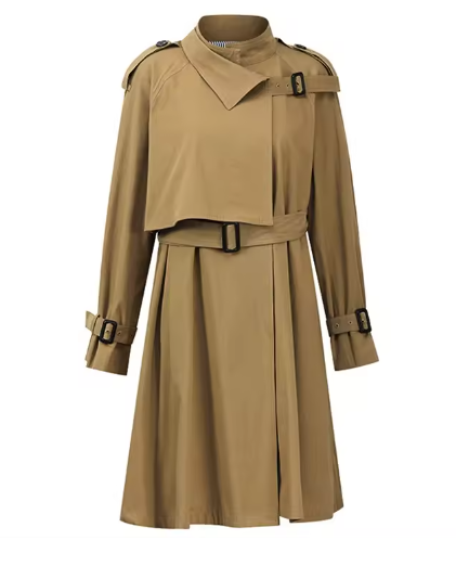 High-quality Long-sleeved Cotton Twill Trench Coat