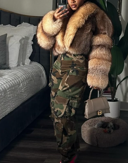 Cropped Red Fox Fur Coat