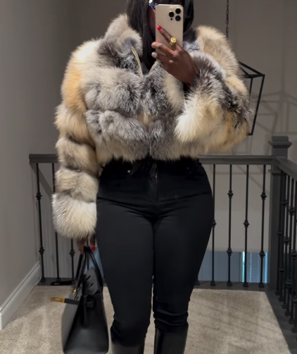 Golden Island Cropped Faux Fur Jacket