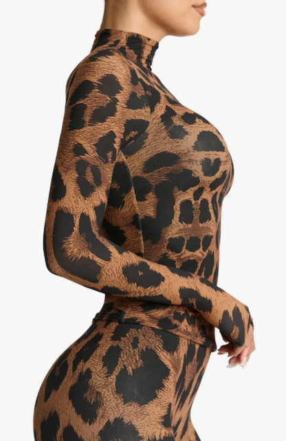 Print Turtleneck Top