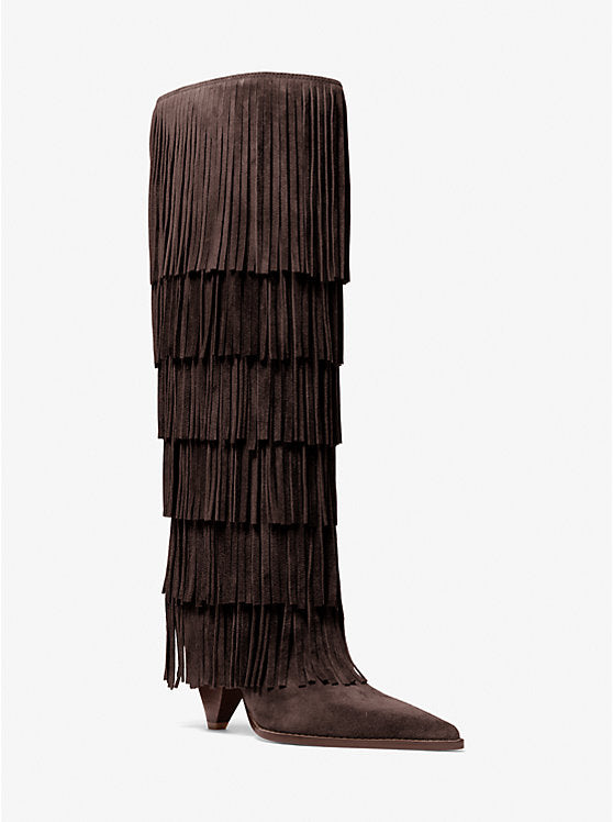 Fringed Suede Tall Boot