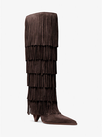 Fringed Suede Tall Boot