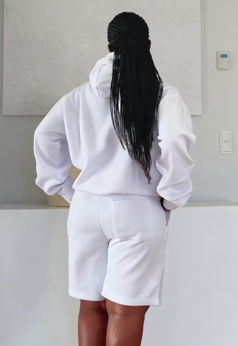 Hooded Sports Sweatshirt With Shorts Set