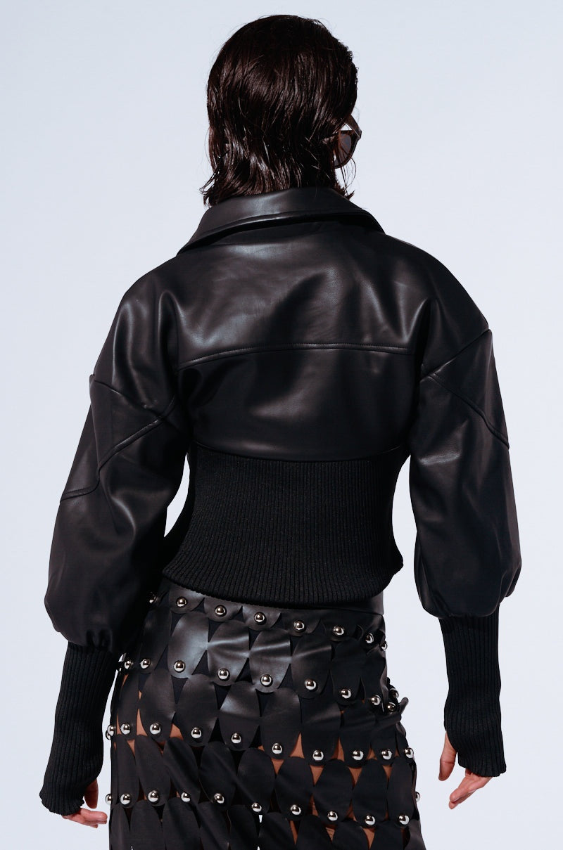 The Edgy Leather Cropped Jacket