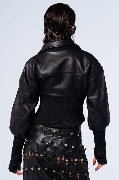 The Edgy Leather Cropped Jacket