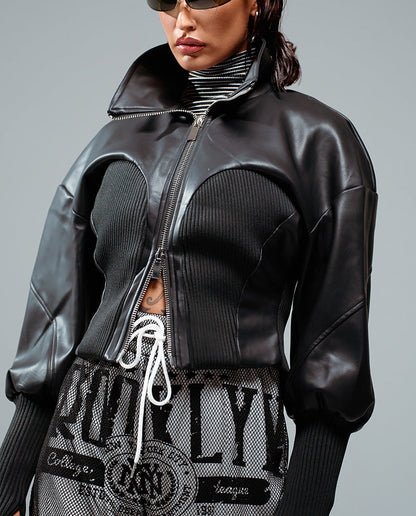 The Edgy Leather Cropped Jacket