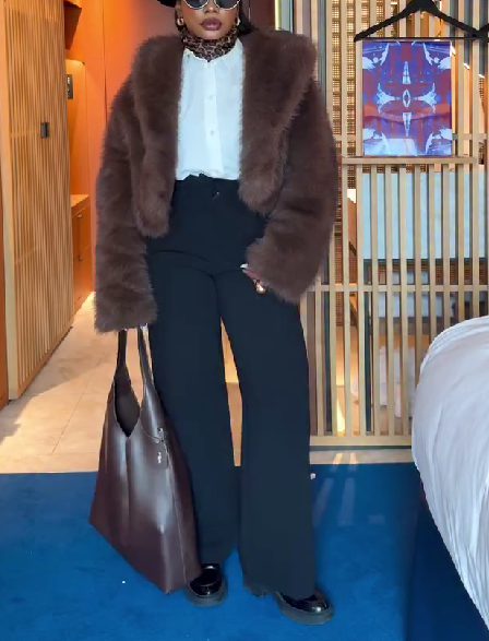 Cropped Faux Fox Fur Coat
