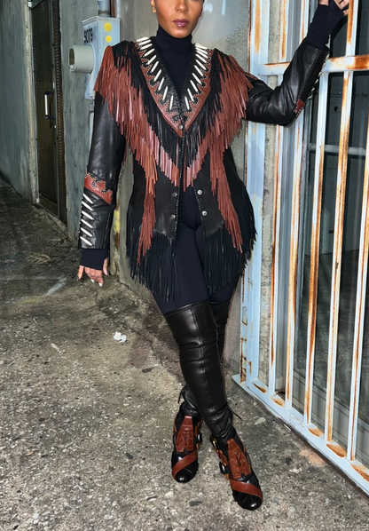 Genuine Leather Fringe Jacket