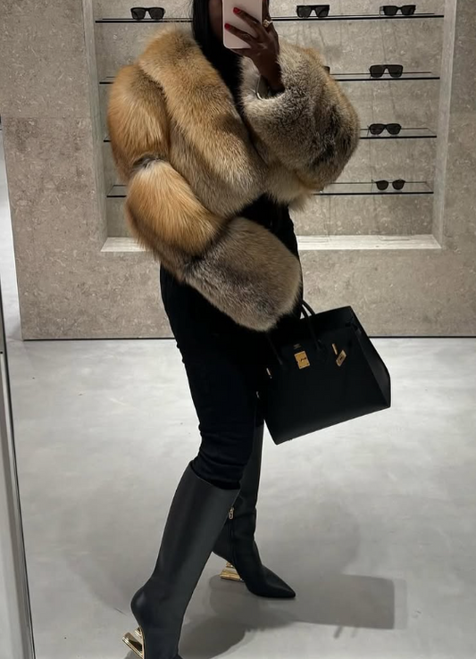 Cropped Golden Island Fur Jacket