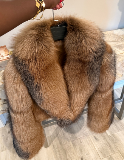 Cropped Golden Island Fur Jacket