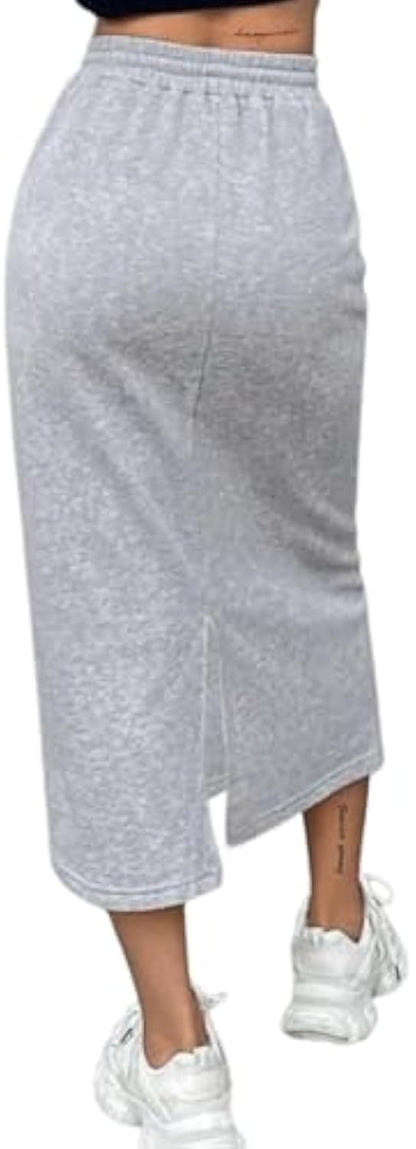 Fashionable Hooded Drawstring Sweatshirt Two Piece Sets