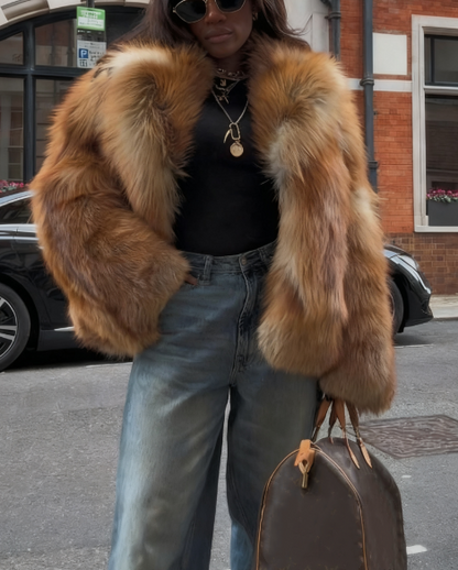 Luxury Gold Fox Fur Coat