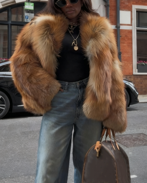 Luxury Gold Fox Fur Coat