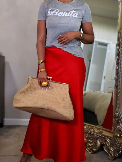 Large Kisslock Clutch Jute Handbag