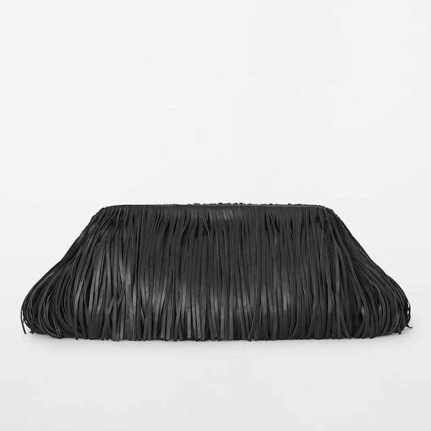 Tasselled Framed Leather Clutch