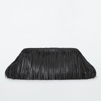 Tasselled Framed Leather Clutch