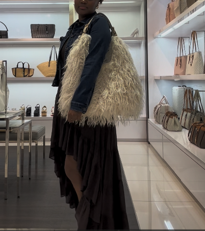 Large Shearling Shoulder Bag
