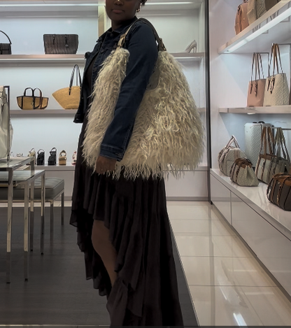 Large Shearling Shoulder Bag