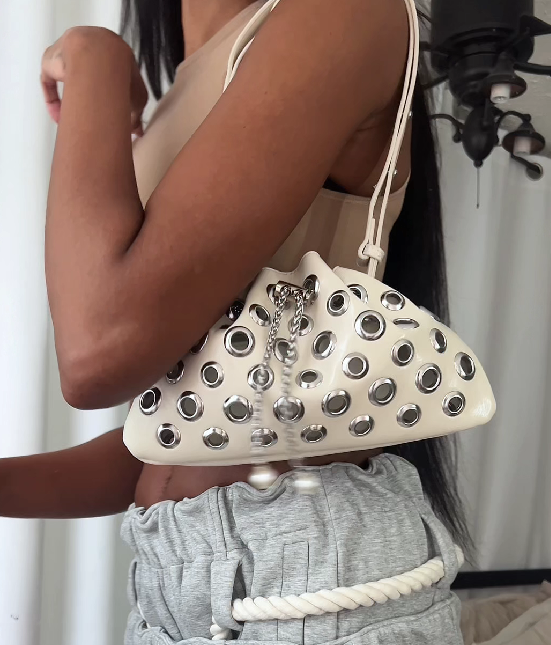 Crossbody Bag With Adjustable Drawstring Strap