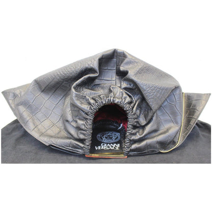 Large Scale Embossed Leather Satchel Bag