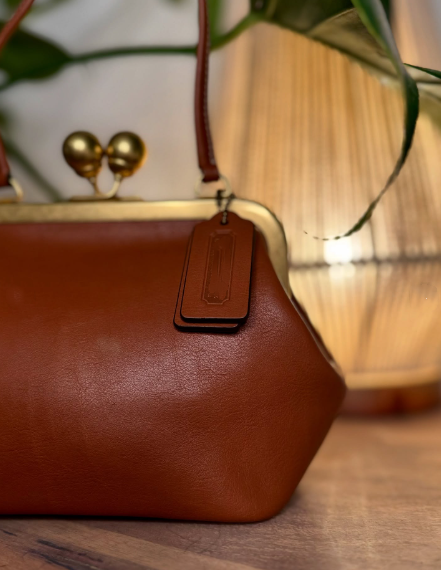 Women's Brown Leather Clutch Bag