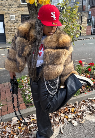 Elegant Golden Fox Fur Coat