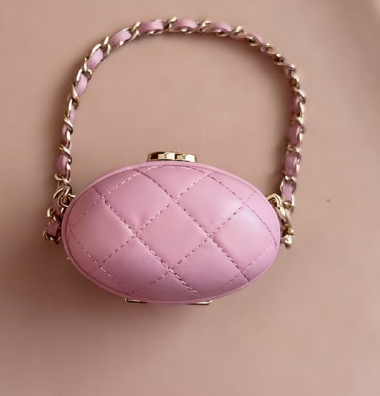Diamond-patterned Chain Round Decorative Bag