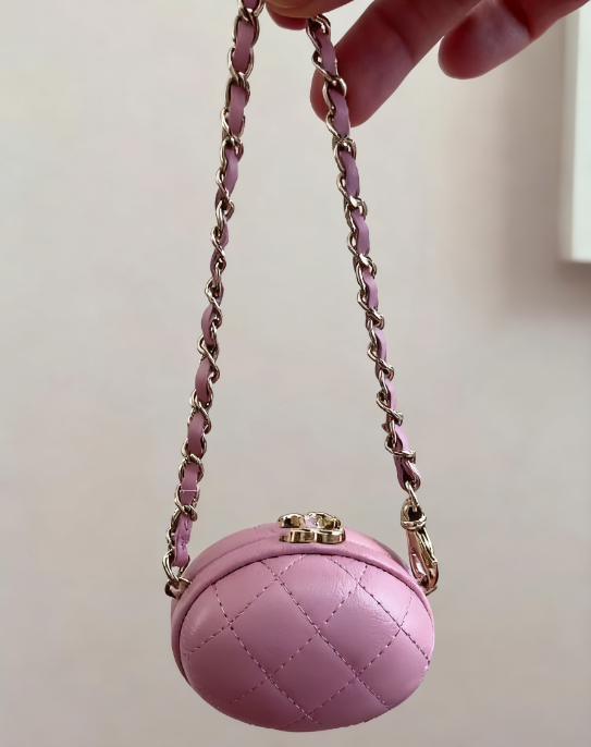 Diamond-patterned Chain Round Decorative Bag