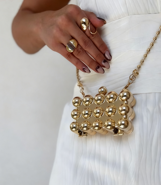 Beaded Chain Crossbody Evening Bag
