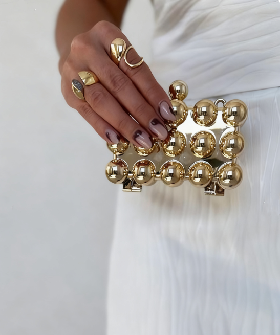 Beaded Chain Crossbody Evening Bag