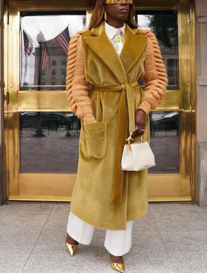 Knitted Suede Fur Coat