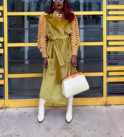 Knitted Suede Fur Coat