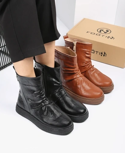Comfort Leather Soft Sole Zipper Boots