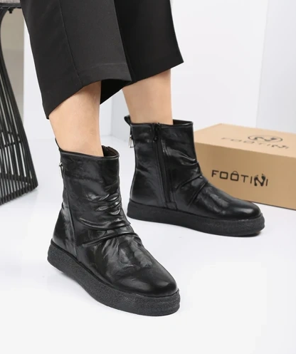 Comfort Leather Soft Sole Zipper Boots