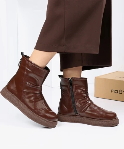 Comfort Leather Soft Sole Zipper Boots