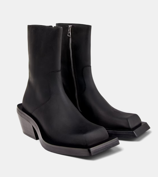 Square-toe Suede Leather Ankle Boots