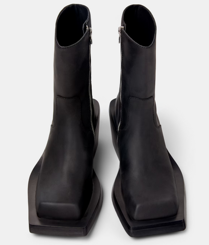 Square-toe Suede Leather Ankle Boots