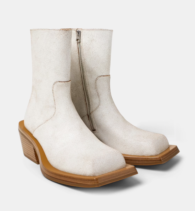 Square-toe Suede Leather Ankle Boots