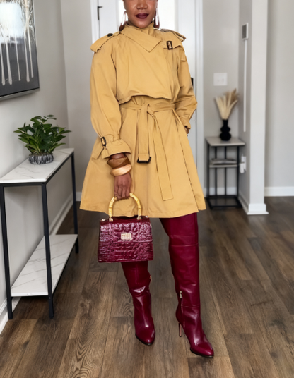 High-quality Long-sleeved Cotton Twill Trench Coat