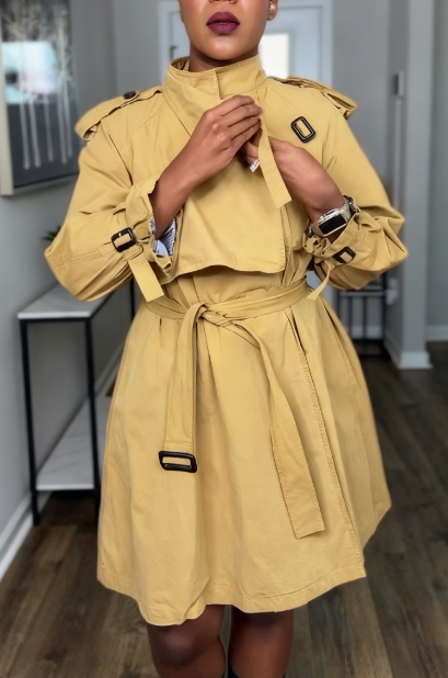 High-quality Long-sleeved Cotton Twill Trench Coat