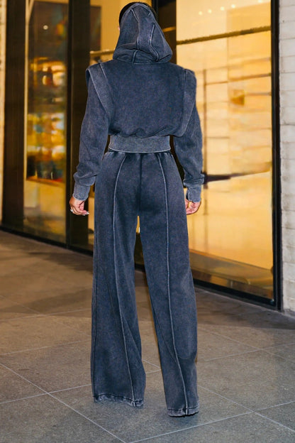 Luxe Wide leg Structured Jogger Set