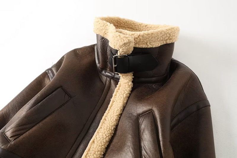 Lapel Shearling Coat
