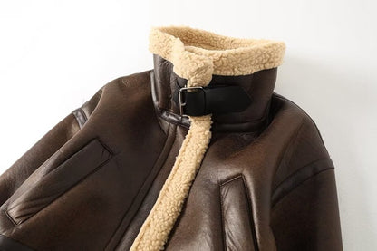 Lapel Shearling Coat
