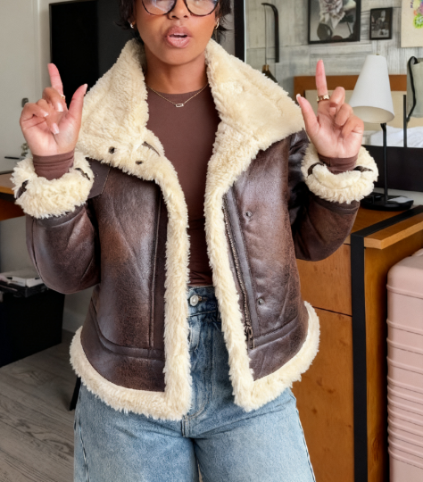 Lapel Shearling Coat