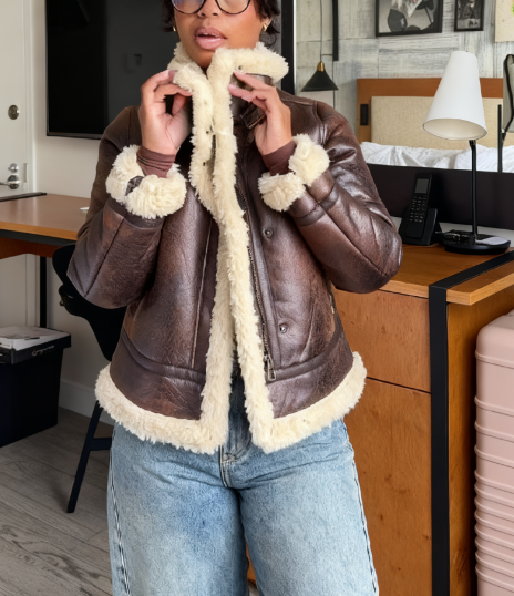 Lapel Shearling Coat